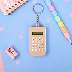 Калькулятор-брелок "Мини" Лабиринт 6,9х3,8 см, коричневый