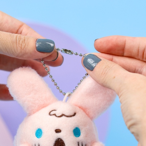 Мягкий брелок "Cry" кролик, розовый 10 см