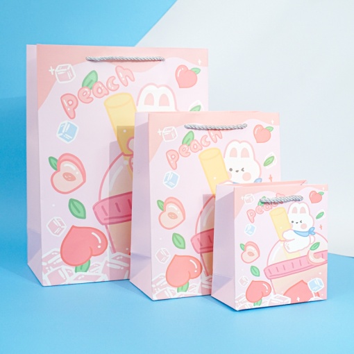 Подарочный пакет "Peach" L 33x25x12 см