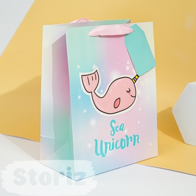 Подарочный пакет "Sea Unicorn" S 23x18 см