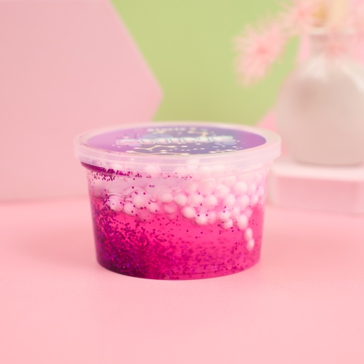 Слайм "Shine" фиолетовые блёстки + шарики, 150 гр. STORIZ