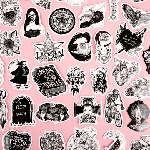 Наклейки для стикер бомбинга "Black&white" (50 шт.)