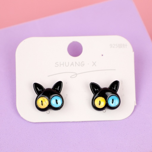 Серьги-гвоздики "Black Monster" №16, черный