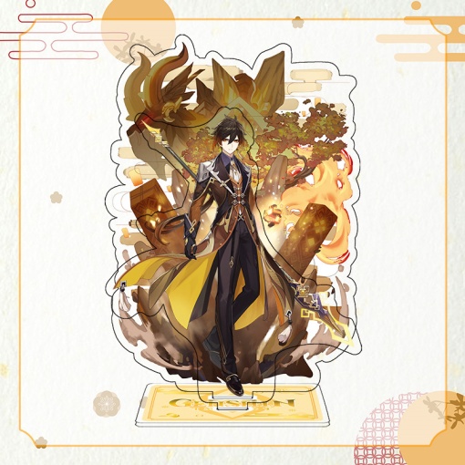 Фигурка акриловая с фоном "Genshin Impact" Чжун Ли оптом