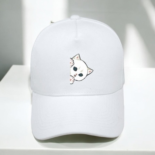 Бейсболка "Cute cats" белый (55-60см)