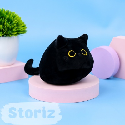 Мягкая игрушка "Котик" черный 20см
