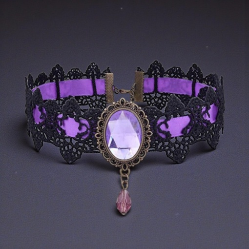 Чокер "Vintage" черно-фиолетовый