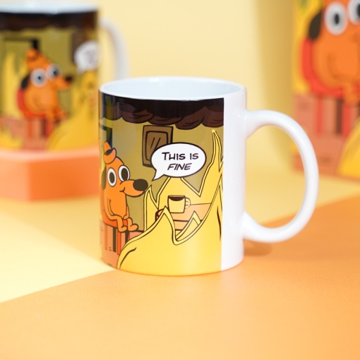 Кружка "This is fine" 300 мл оптом со склада!