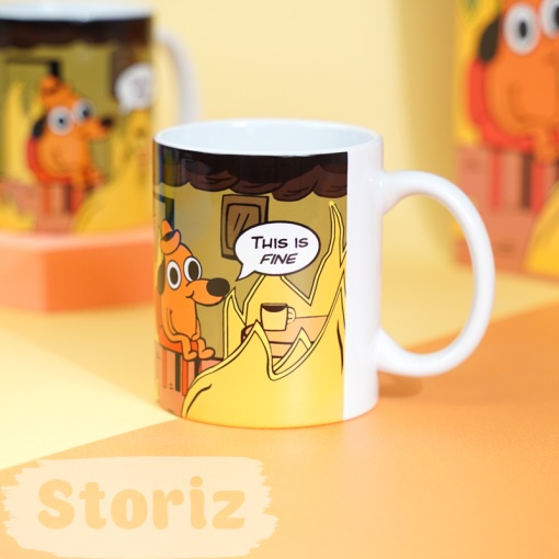 Кружка "This is fine" 300 мл оптом со склада!