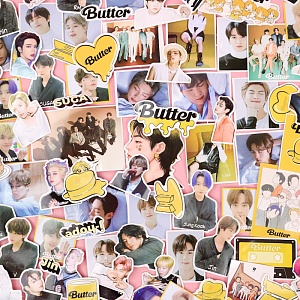 Наклейки для стикер бомбинга "K-Pop" BTS Butter (100 шт.)