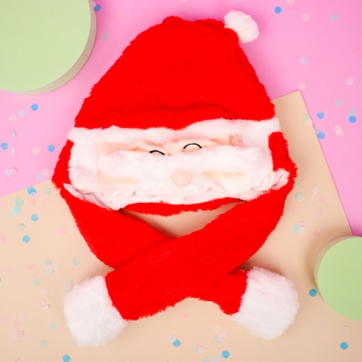 Шапка с двигающимися усиками "НГ Новогодняя" Санта Клаус