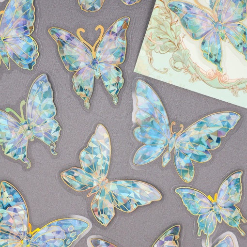 Набор наклеек "Бабочки" Nebula Mix, зеленый (20шт.)