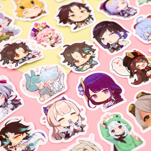 Наклейки для стикер бомбинга "Genshin Impact" №2, 60 шт.