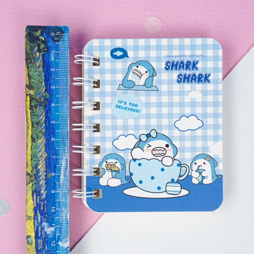 Мини-блокнот на пружине "Baby Shark" A7, в ассортименте 1шт.