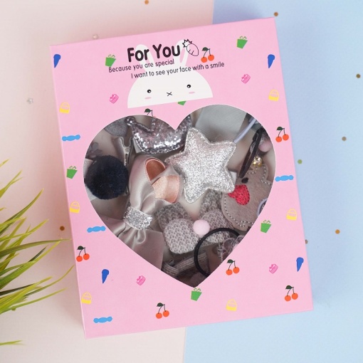 Набор резинок для волос в коробке (серый) 18шт.