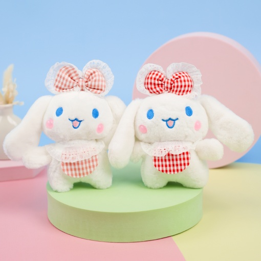 Мягкий брелок "Cinnamon" розово-красный бантик, 12см