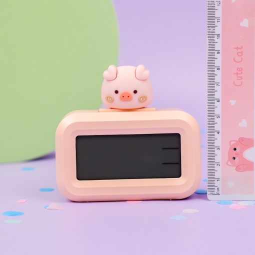 Часы электронные "Свинка" розовый оптом