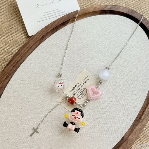 Кулон на цепочке "PM" кт и сердечко