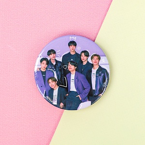 Значок круглый "K-pop" BTS №1, 56мм