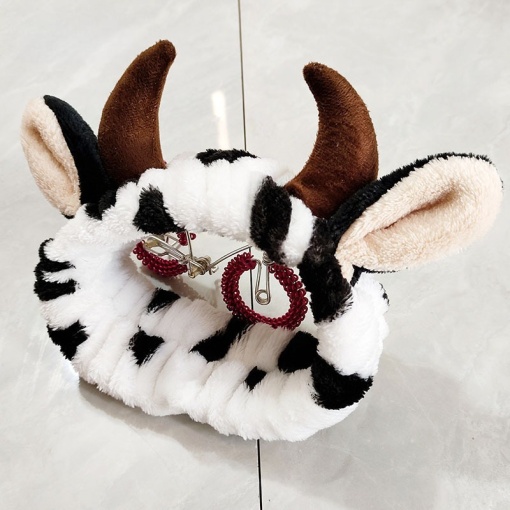 Повязка для волос "Cow horns" в черное пятнышко