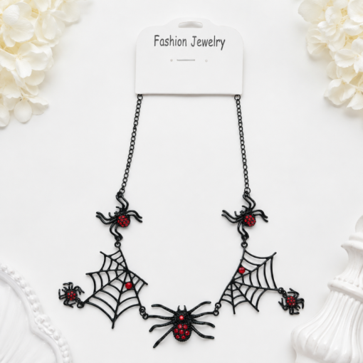 Кулон "Spider web" red, 1шт