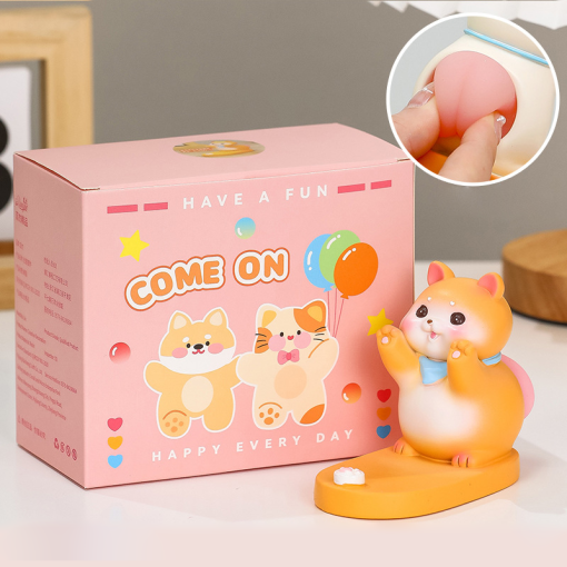 Подставка для телефона "Cute animals" Рыжий котик, с антистрессом