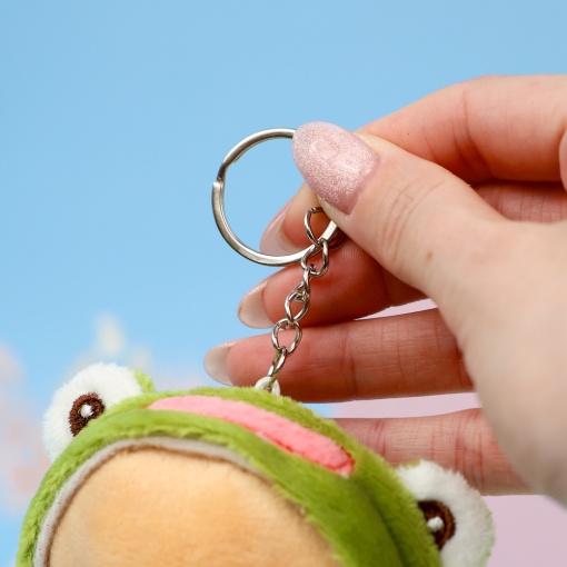 Мягкий брелок "Хомяк в костюме лягушки" 11 см