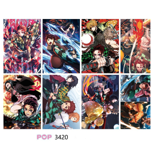 Набор постеров "Demon Slayer" 8 шт, 42х29см (№3420) оптом