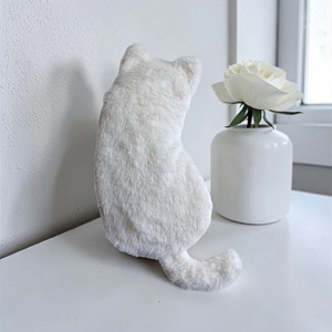 Пенал плюшевый "Cat silhouette" белый