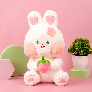 Мягкая игрушка "Кролик с клубникой" 45см