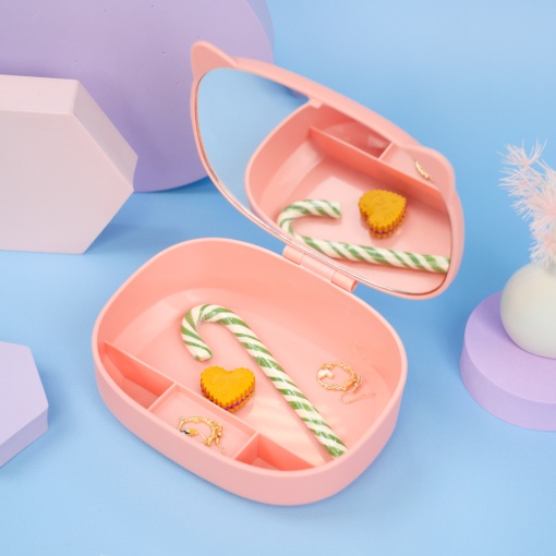 Шкатулка с зеркалом 17х13х6, розовый оптом