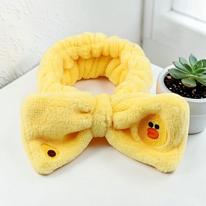 Повязка для волос "Бант с уточкой" желтый