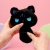 Мягкий брелок "Котик-пищалка" черный, 12см [М_12]
