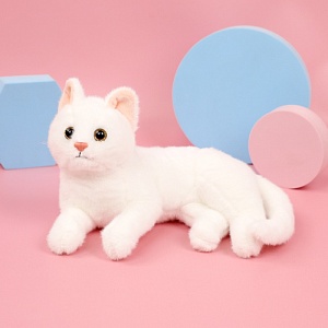 Мягкая игрушка "Кошка" белый, 30см