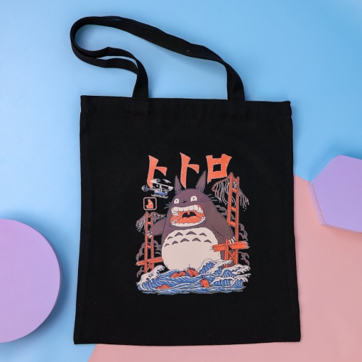 Сумка тканевая "Тоторо", черный, 298-F