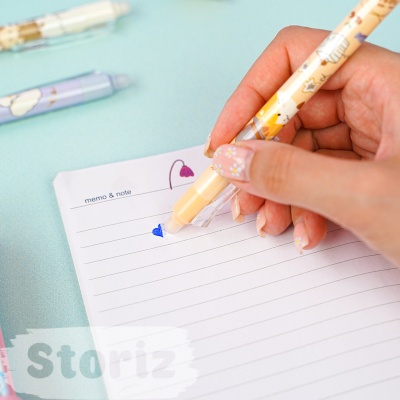 Ручка со стирающимися чернилами и стирашка "Happy", синяя