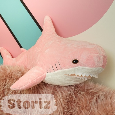 Мягкая игрушка "Акула" 80см, розовая
