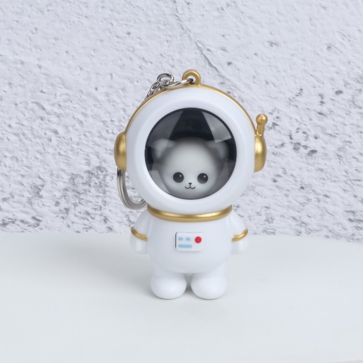 Брелок "Котик космонавт" белый