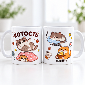 Кружка "Memes" котость, 300 мл оптом со склада!