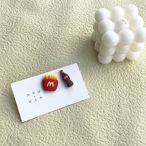 Серьги-гвоздики "M" картошка и кола