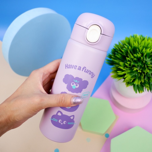 Термос "Have a funny" №6445 фиолетовый, 390 мл. оптом