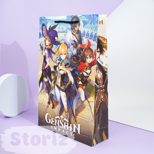 Подарочный пакет "Genshin Impact" 41x27,5 см