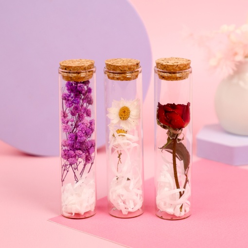 Цветок в пробирке "Гипсофила" 12 см, фиолетовый оптом