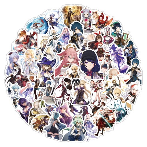 Наклейки для стикер бомбинга "Genshin Impact" C, 50 шт.