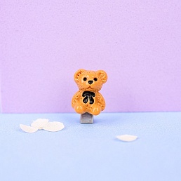 Заколка для волос "Cute Bear №1" коричневый