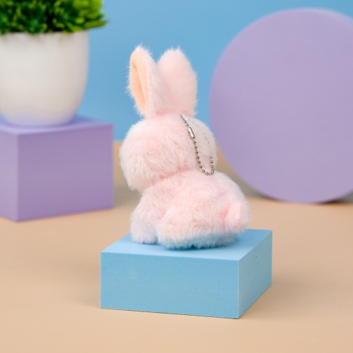 Мягкий брелок "Зайка" розовый, 14 см