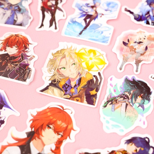 Наклейки для стикер бомбинга "Genshin Impact" D, 50 шт.
