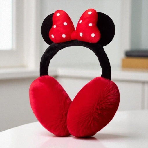 Меховые наушники "Minnie" черно-красный, в ассортименте 1шт
