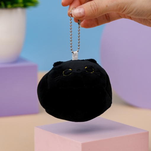 Мягкий брелок "Котенок" черный, 10см