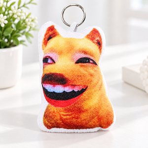 Мягкий брелок "Meme dog" со звуком, pabapaba